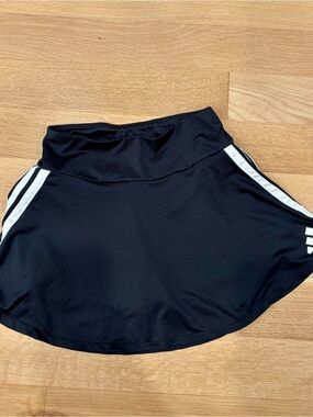 Black Athletic Skirt with White Side Stripes Adidas